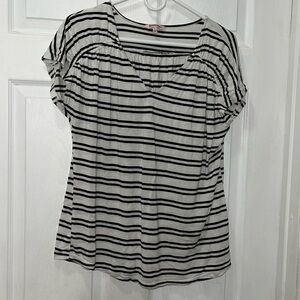 Striped Black and White Women's Top